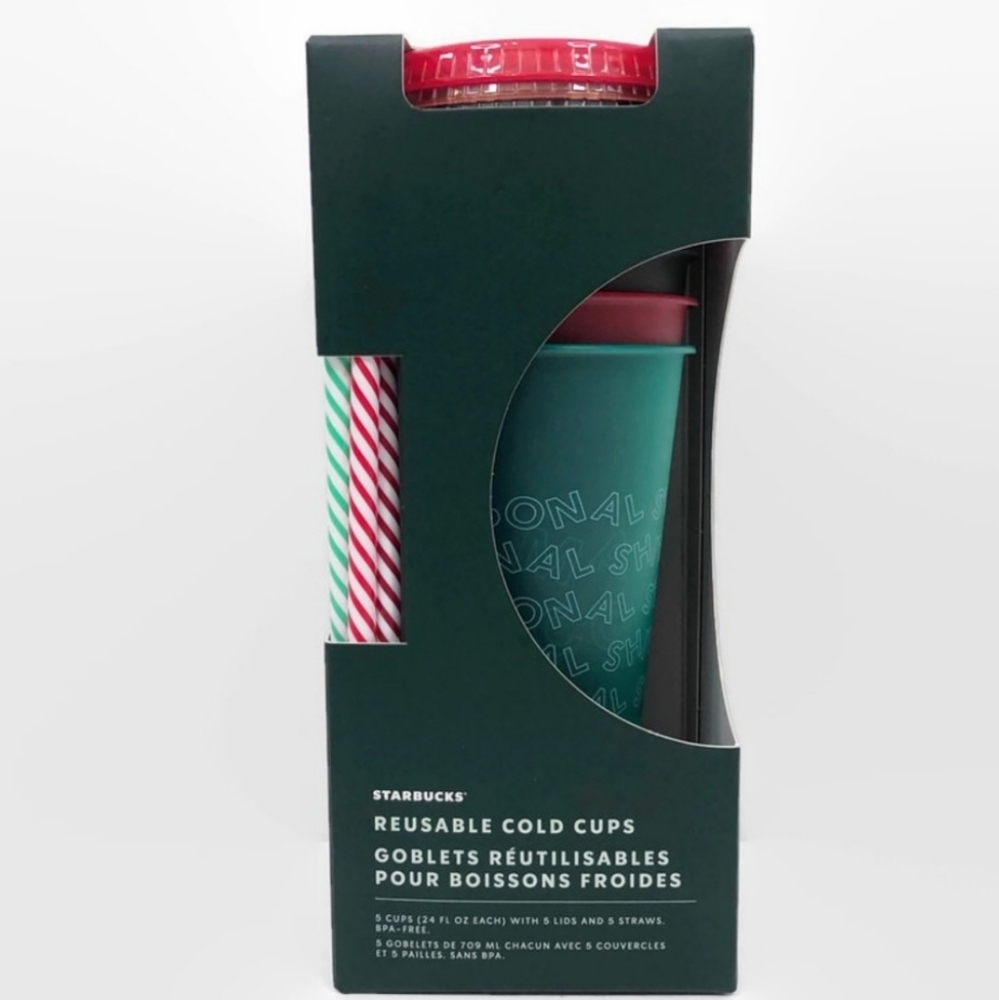 BNIB 1 set of Starbucks 2019 reusable 5 cold cups